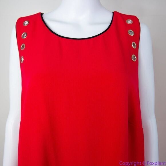 NEW Julia Jordan red sleeveless shift dress with mental cut-out detail, 16 - Picture 6 of 16